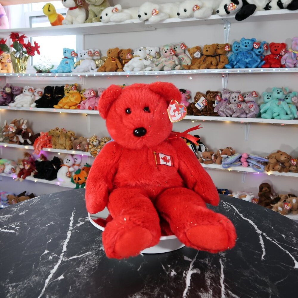 TY Beanie Buddy - Pierre the Canadian Bear |β MWMT New Mint Tags | Retired